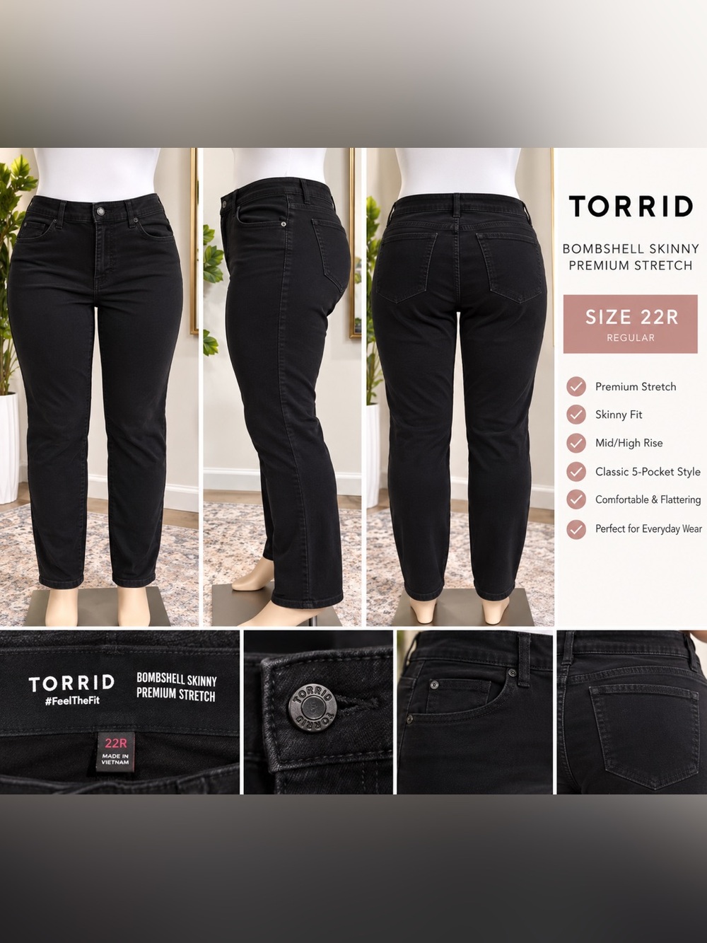torrid Black Bombshell Skinny Jeans - Premium Stretch